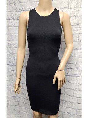 Cherry Mellow S Black Lace Up Corset Back Keyhole Bodycon Tank High Neck Dress